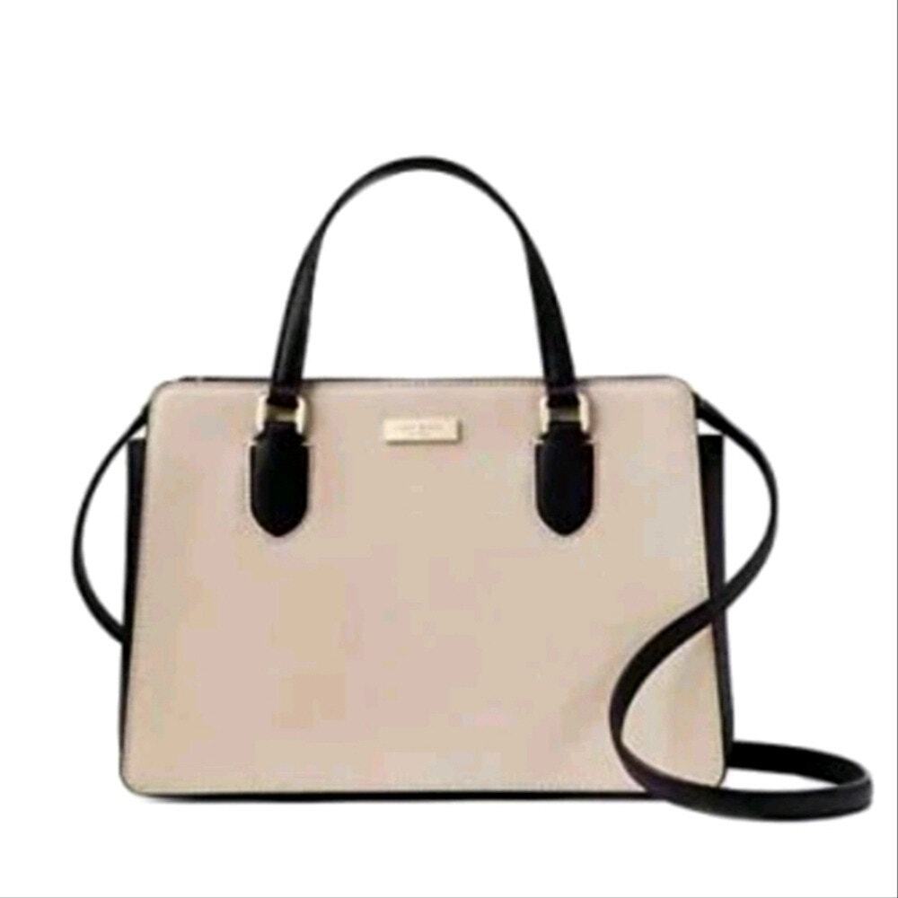 Kate Spade Crossbody Bag Black Ivory Laurel Way Reese Satchel Leather